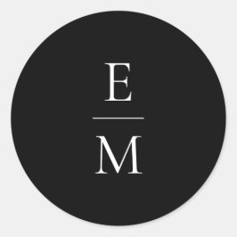 Monogram Minimalistic Wedding Sticker ラウンドシール