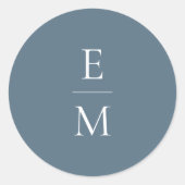 Monogram Minimalistic Wedding Sticker ラウンドシール (正面)
