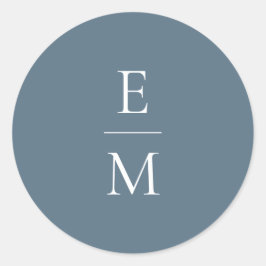 Monogram Minimalistic Wedding Sticker ラウンドシール