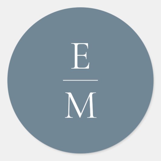 Monogram Minimalistic Wedding Sticker ラウンドシール (正面)