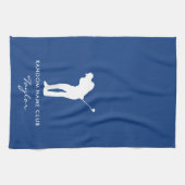 Monogram Modern Blue Club Name キッチンタオル (横)