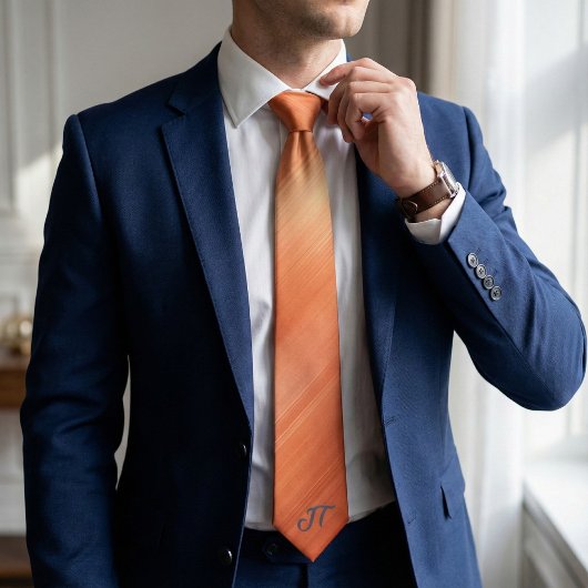 Monogram Modern Brushed Copper Metallic Pattern  ネクタイ