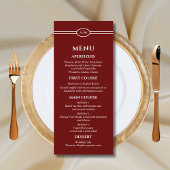 Monogram Modern Burgundy Christian Wedding Menu メニュー