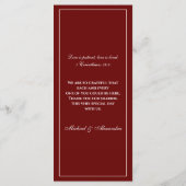 Monogram Modern Burgundy Christian Wedding Menu メニュー (裏面)
