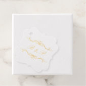 Monogram Modern Elegant Hearts Swirl Wedding Gold フェイバータグ (箱)