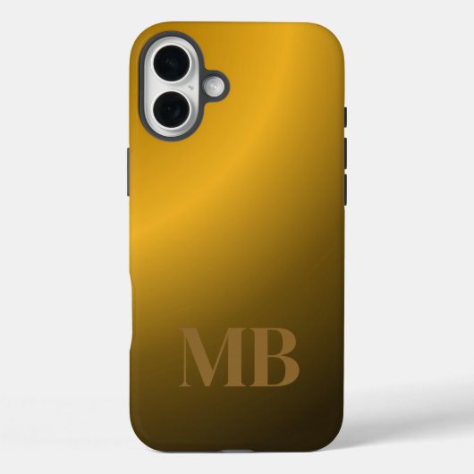 Monogram Modern Gold Tiger Eye Case-Mate iPhoneケース (裏面)