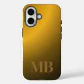 Monogram Modern Gold Tiger Eye Case-Mate iPhoneケース (裏面)