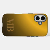 Monogram Modern Gold Tiger Eye Case-Mate iPhoneケース (裏面 (横))