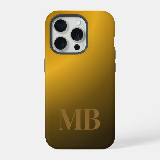Monogram Modern Gold Tiger Eye iPhoneケース (裏面)