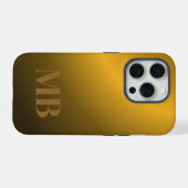 Monogram Modern Gold Tiger Eye iPhoneケース (裏面横)