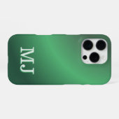 Monogram Modern Green Gradient Holiday iPhoneケース (裏面横)
