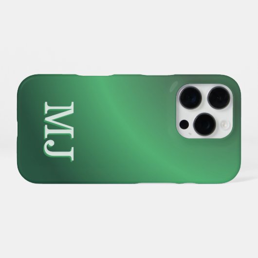 Monogram Modern Green Gradient Holiday iPhoneケース (裏面横)