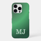 Monogram Modern Green Gradient Holiday iPhoneケース (裏面)