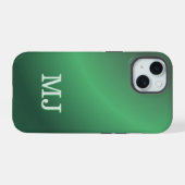 Monogram Modern Green Holiday iPhone 15ケース (裏面横)