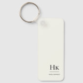 Monogram Modern Minimal Classic Ivory Monogrammed キーホルダー (正面)