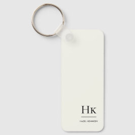 Monogram Modern Minimal Classic Ivory Monogrammed キーホルダー