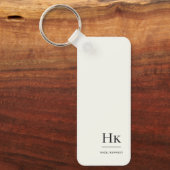 Monogram Modern Minimal Classic Ivory Monogrammed キーホルダー (正面)