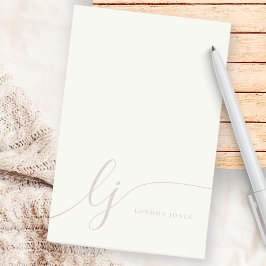 Monogram Modern Minimal Feminine Rose Pink Ivory ポストイット