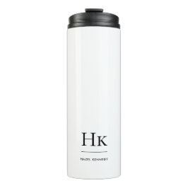 Monogram Modern Minimal Simple Elegant White Black タンブラー