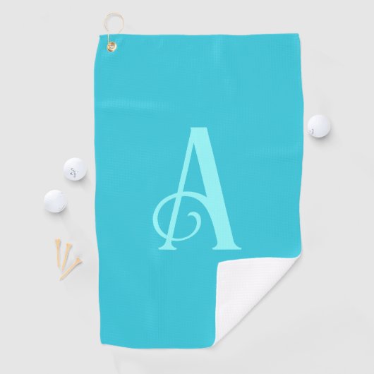 Monogram Modern Minimal Teal ゴルフタオル (インサイチュ)