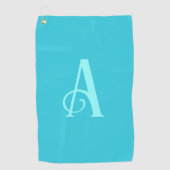 Monogram Modern Minimal Teal ゴルフタオル (正面)