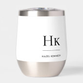 Monogram Modern Minimalist Chic Monogrammed White (正面)