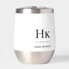 Monogram Modern Minimalist Chic Monogrammed White