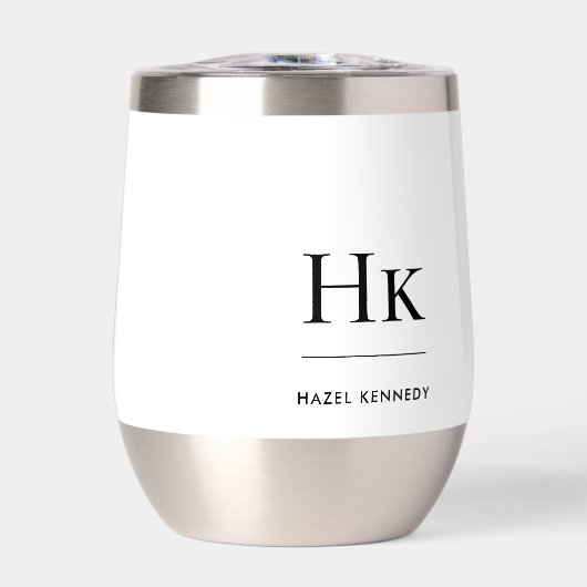 Monogram Modern Minimalist Chic Monogrammed White (正面)