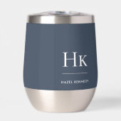 Monogram Modern Minimalist Classic Navy Blue White (正面)