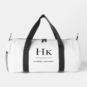 Monogram Modern Minimalist Simple Monogrammed Name ダッフルバッグ (裏面)