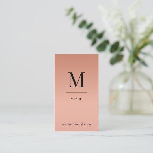 Monogram modern minimalistic rose´gold Monogramm 名刺 (スタンド正面)