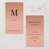 Monogram modern minimalistic rose´gold Monogramm 名刺 (正面/裏面)