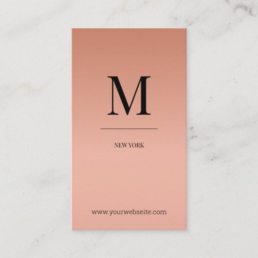 Monogram modern minimalistic rose´gold Monogramm 名刺 (正面)