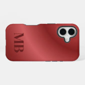 Monogram Modern Red Holiday iPhone 16ケース (裏面横)