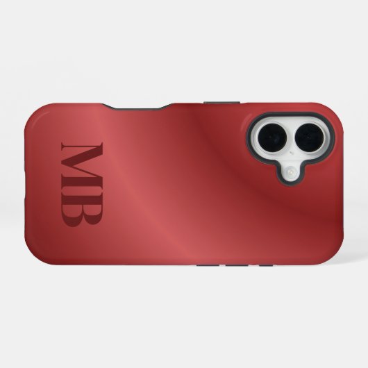 Monogram Modern Red Holiday iPhone 16ケース (裏面横)