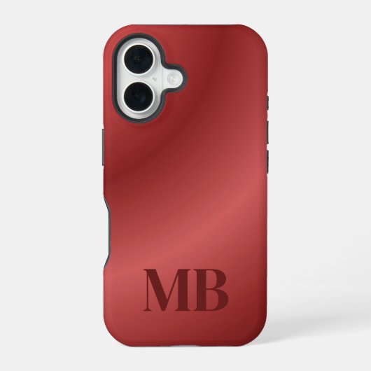 Monogram Modern Red Holiday iPhone 16ケース (裏面)