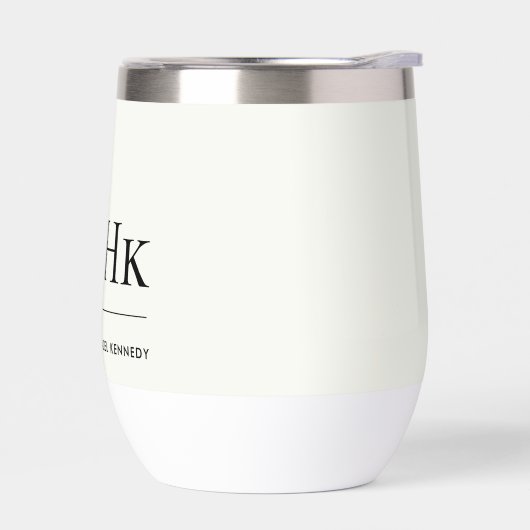 Monogram Modern Simple Elegant Ivory White Custom (左面)