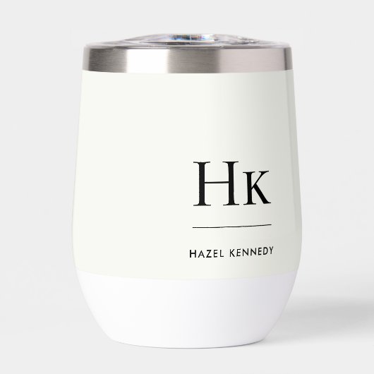 Monogram Modern Simple Elegant Ivory White Custom (正面)