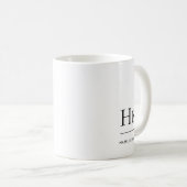 Monogram Modern Simple Elegant White Monogrammed コーヒーマグカップ (正面右)