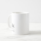 Monogram Modern Simple Elegant White Monogrammed コーヒーマグカップ (正面左)