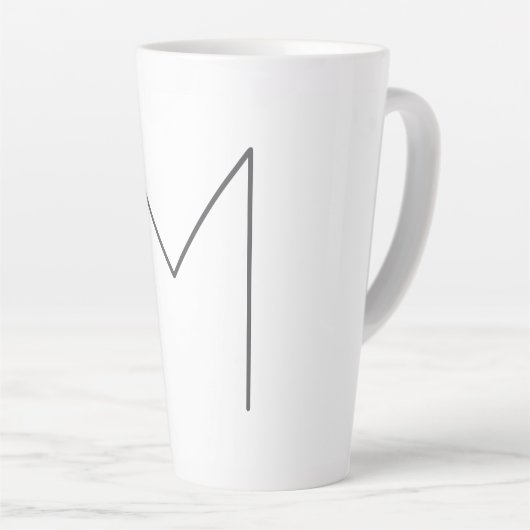 Monogram Modern Simple Minimalist Plain カフェラテマグ (右アングル)