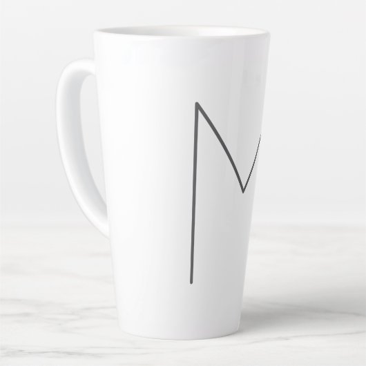 Monogram Modern Simple Minimalist Plain カフェラテマグ (左アングル)