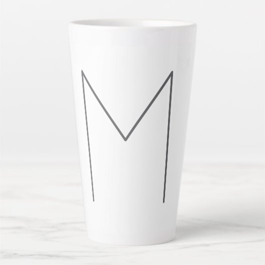 Monogram Modern Simple Minimalist Plain カフェラテマグ (正面)
