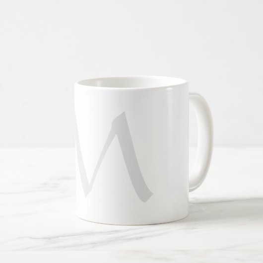 Monogram Modern Simple Minimalist Plain コーヒーマグカップ (正面右)