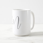 Monogram Modern Simple Minimalist Plain コーヒーマグカップ (正面右)