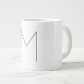 Monogram Modern Simple Minimalist Plain ジャンボコーヒーマグカップ (正面右)