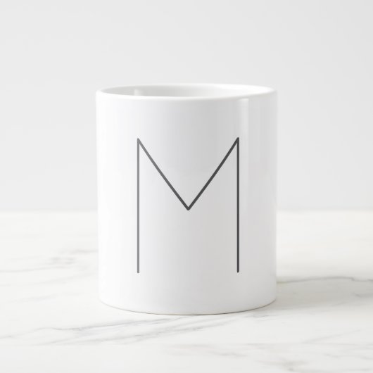 Monogram Modern Simple Minimalist Plain ジャンボコーヒーマグカップ (正面)