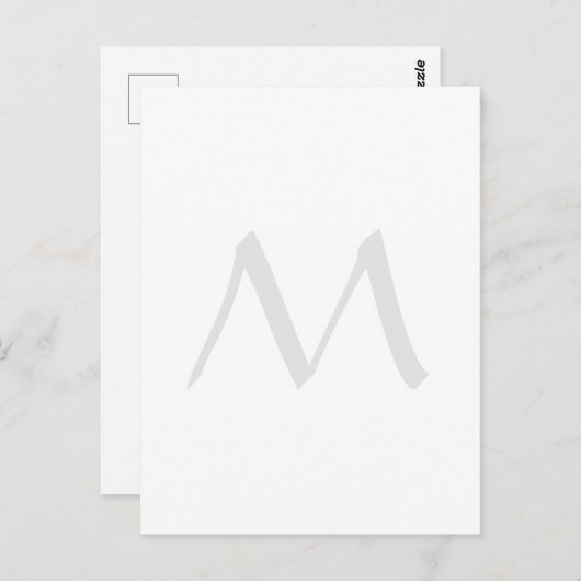 Monogram Modern Simple Minimalist Plain ポストカード (正面/裏面)