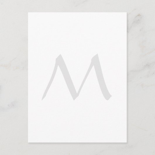 Monogram Modern Simple Minimalist Plain ポストカード (正面)