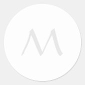 Monogram Modern Simple Minimalist Plain ラウンドシール (正面)